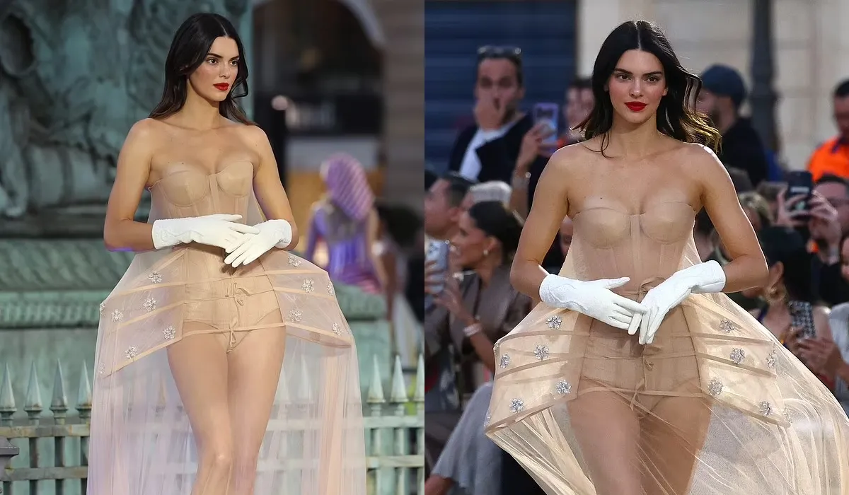 Kendall Jenner Shines in N_de Corset Dress at Vogue World Paris 2024