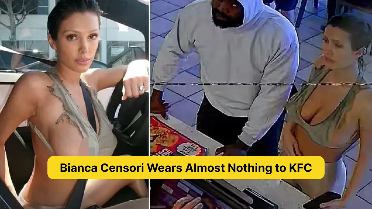 Bianca Censori Wears Almost Nothing to KFC