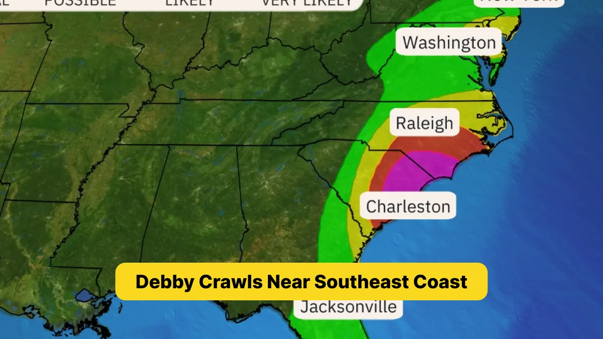 Debby Crawls Near Southeast Coast