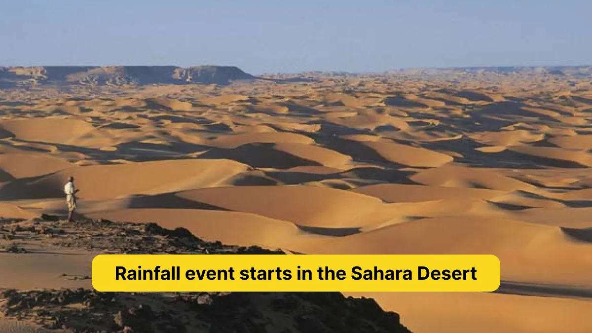 Rainfall event starts in the Sahara Desert