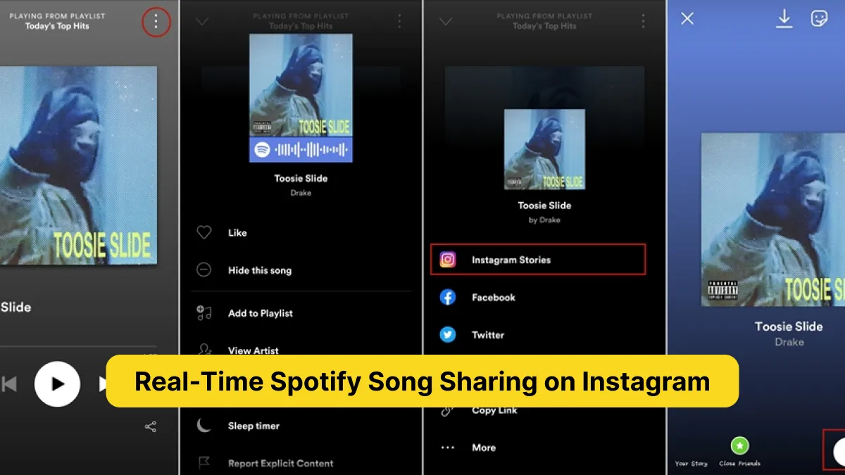 Real-Time Spotify Song Sharing on Instagram